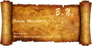 Bene Norbert névjegykártya